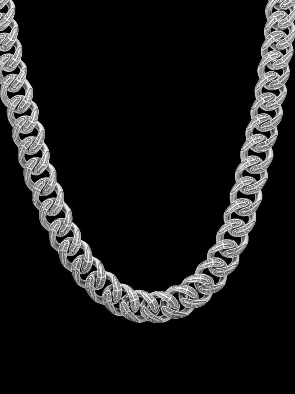 KONSTANTINO 925 Sterling Silver Heavy Paisley Link Chain Necklace Size 22"